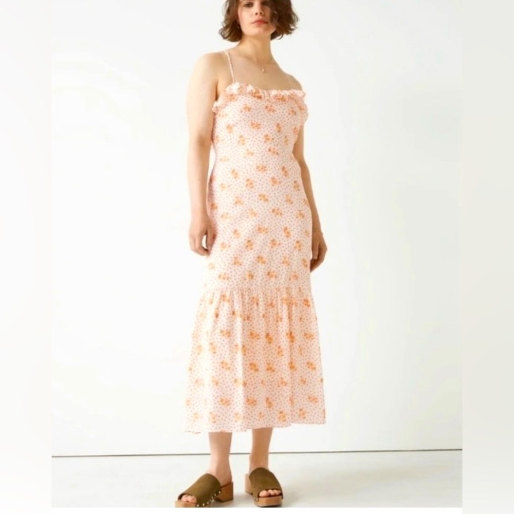 Paris Atelier & other stories Women’s maxi dress floral size 8 criss-cross back